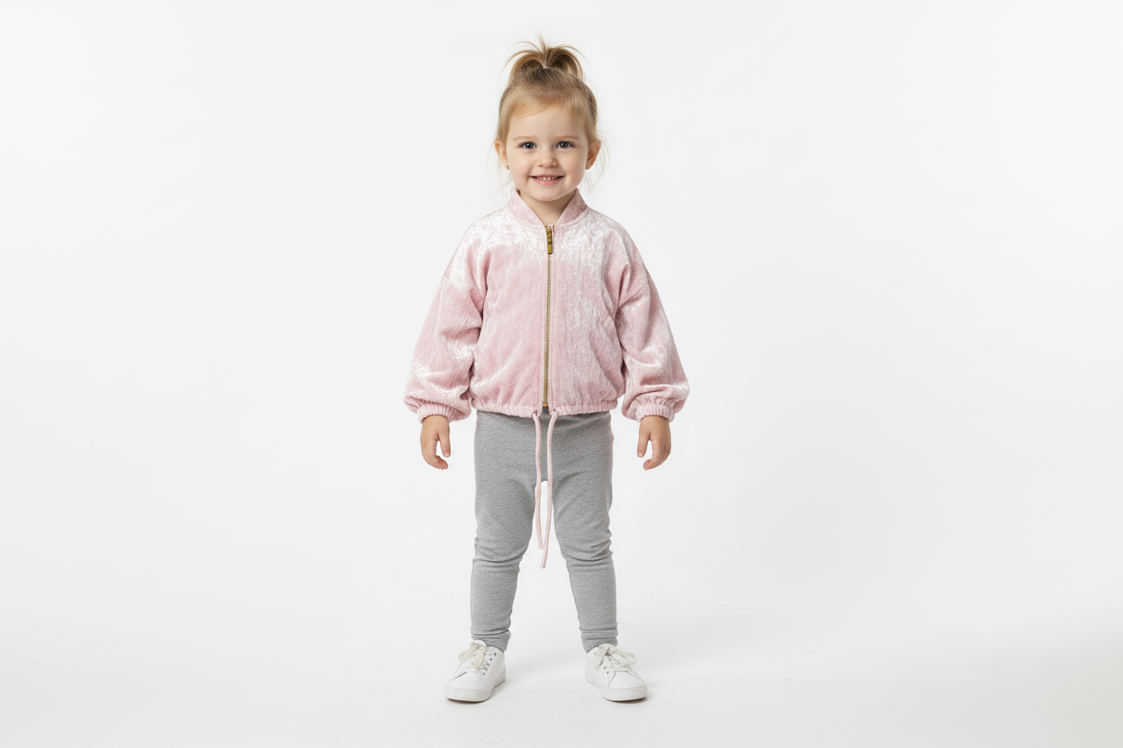 Sienna Luxe Crushed Velvet Bomber Jacket Pink