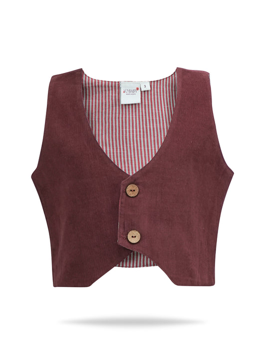Corduroy Vest : MAROON: Toddler : Tween : Unisex