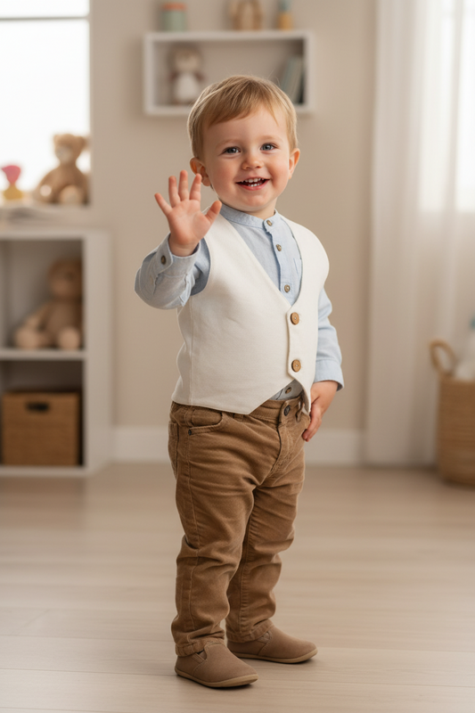 Corduroy Vest : OFF-WHITE : Toddler : Tween : Unisex