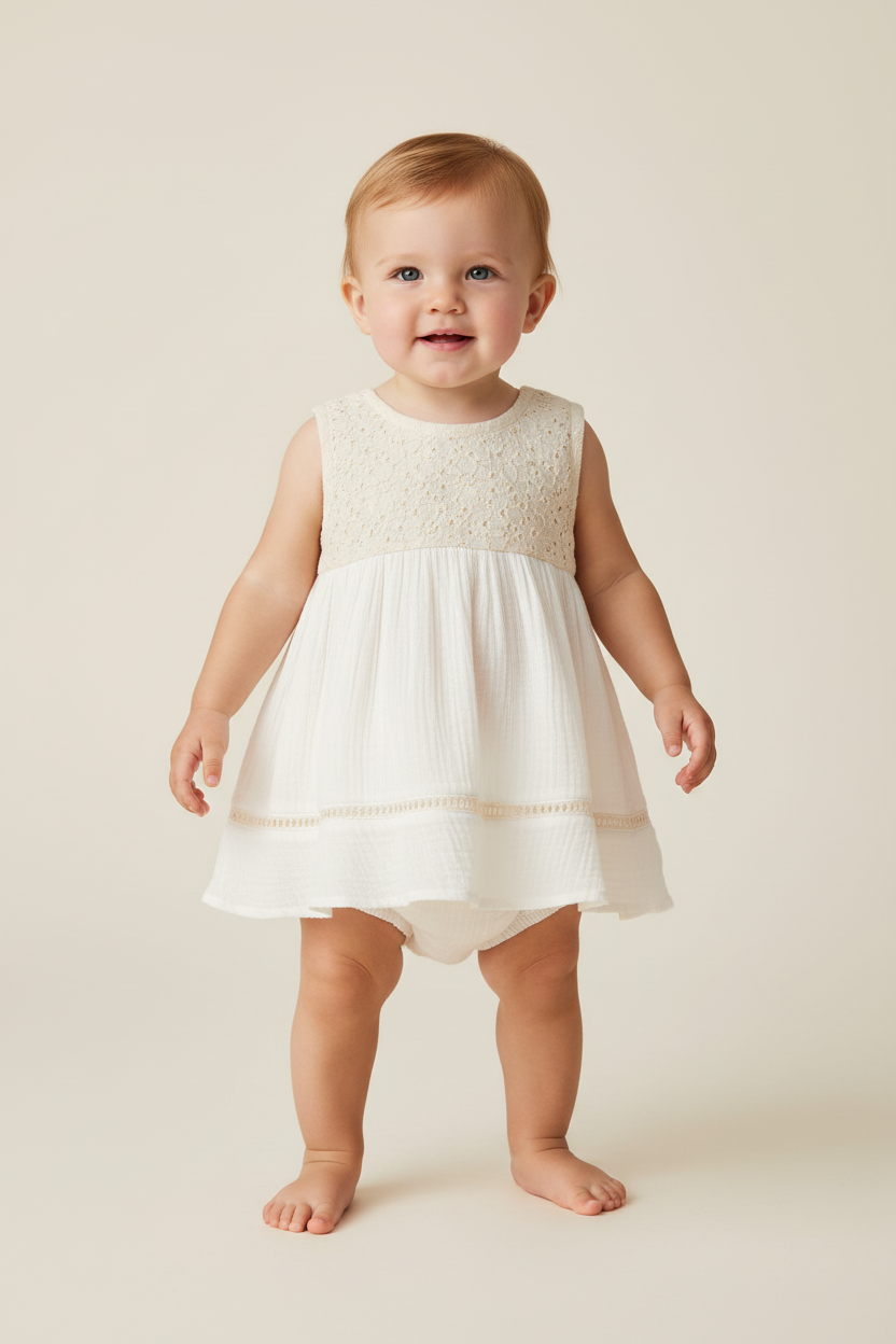 Lace Detail Infant Swan Dress - Yo Baby Online