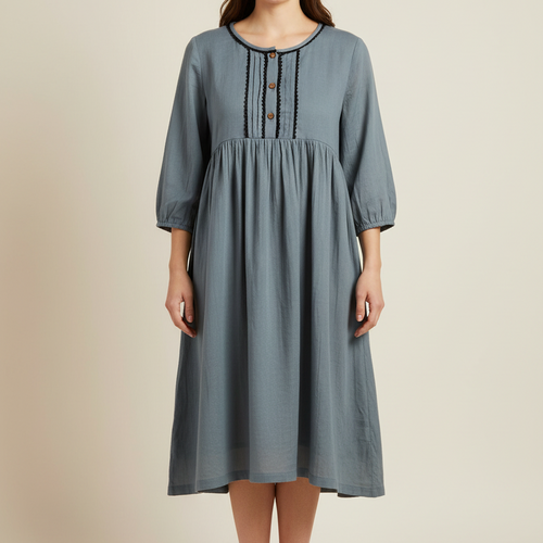 Grey with Black Lace Detail