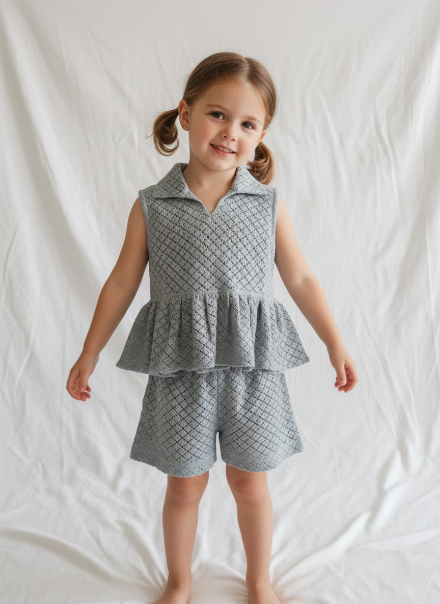 Florence Shorts and Top Set : POWDER BLUE : Infant : Toddler : Tween