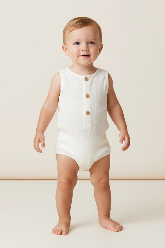 Infant Sleeveless Romper - Unisex - Yo Baby Online