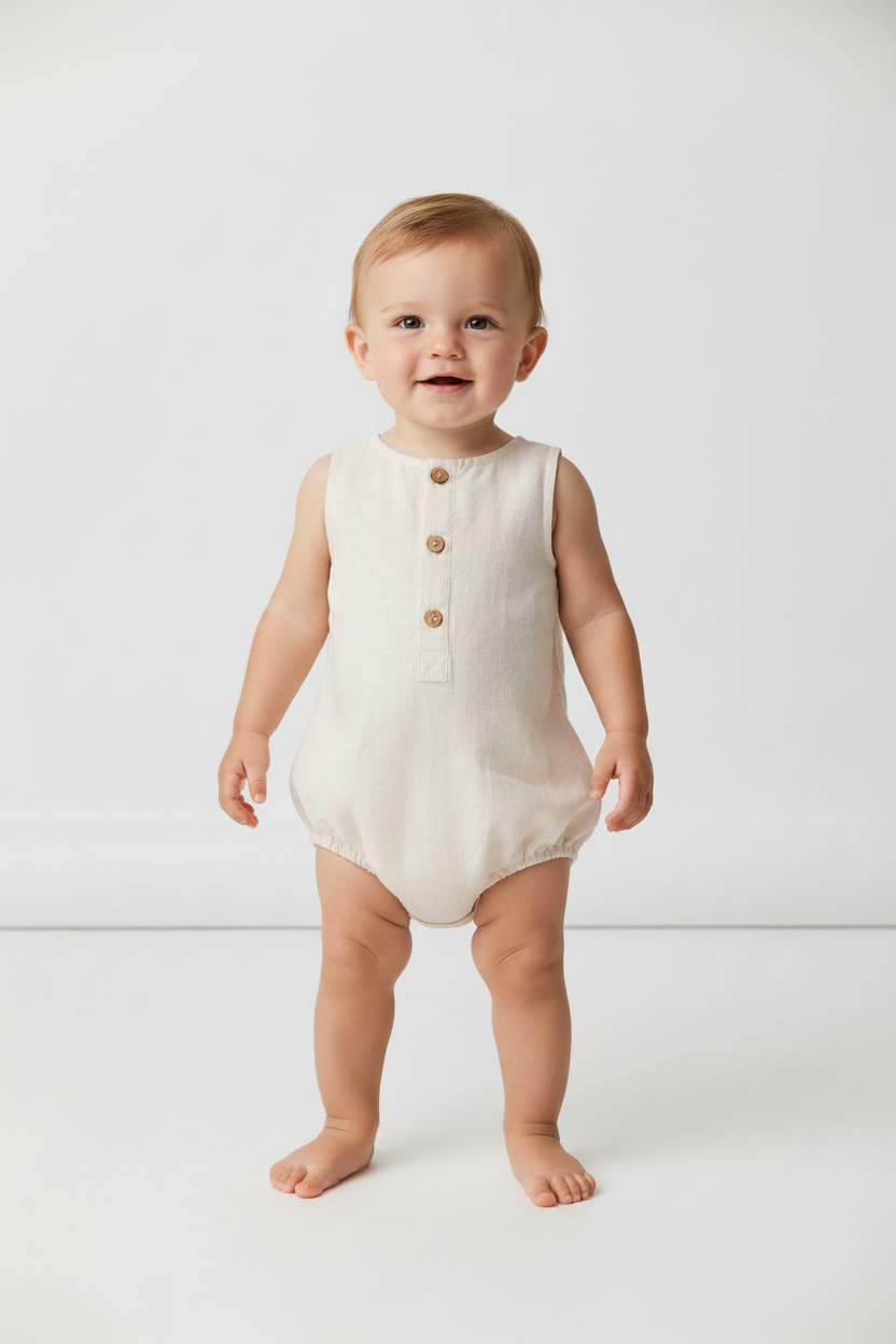 Blush Unisex Sleeveless Romper - Yo Baby Online