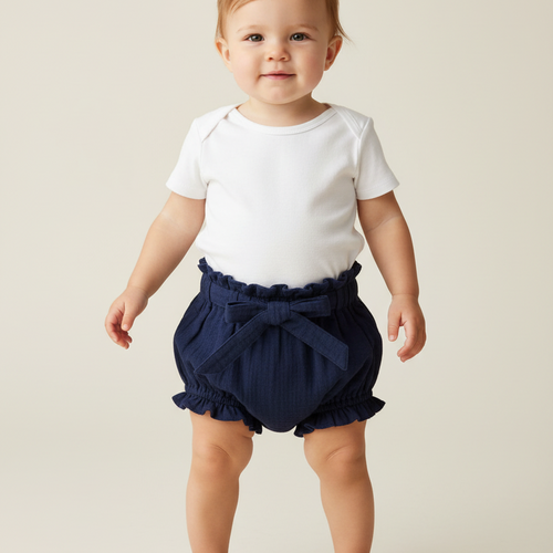 Set of 3 - Short - Style Diaper Covers with Belt. Navy, Black & Brown.