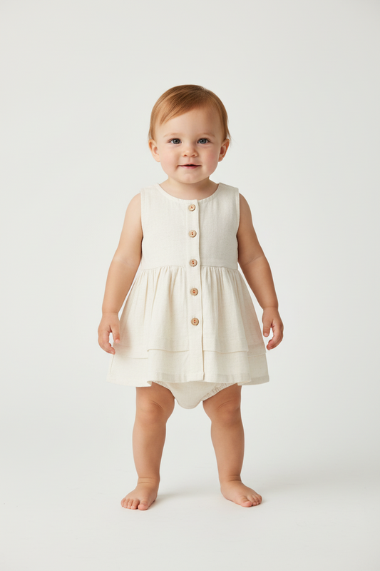 Off White Infant Shirt Dress - Yo Baby Online