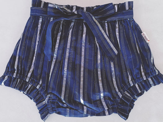 Navy Color Lurex Shorts-Style Diaper Cover