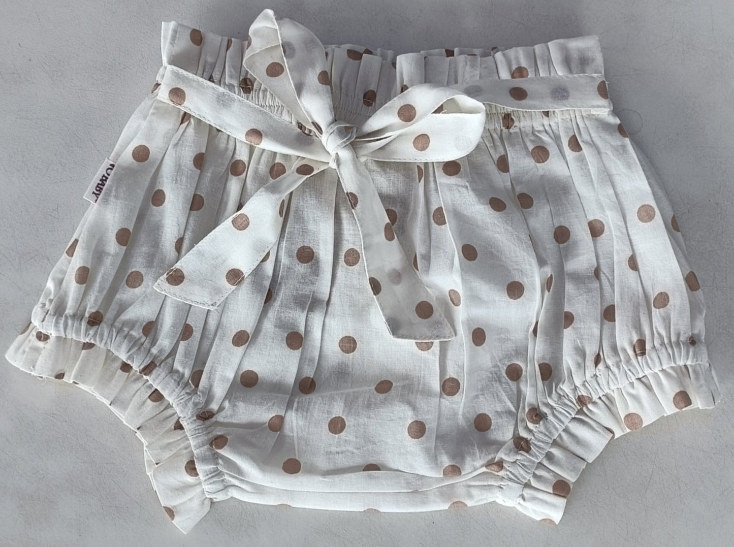 Brown Polka-Dot Print Shorts-Style Diaper Cover