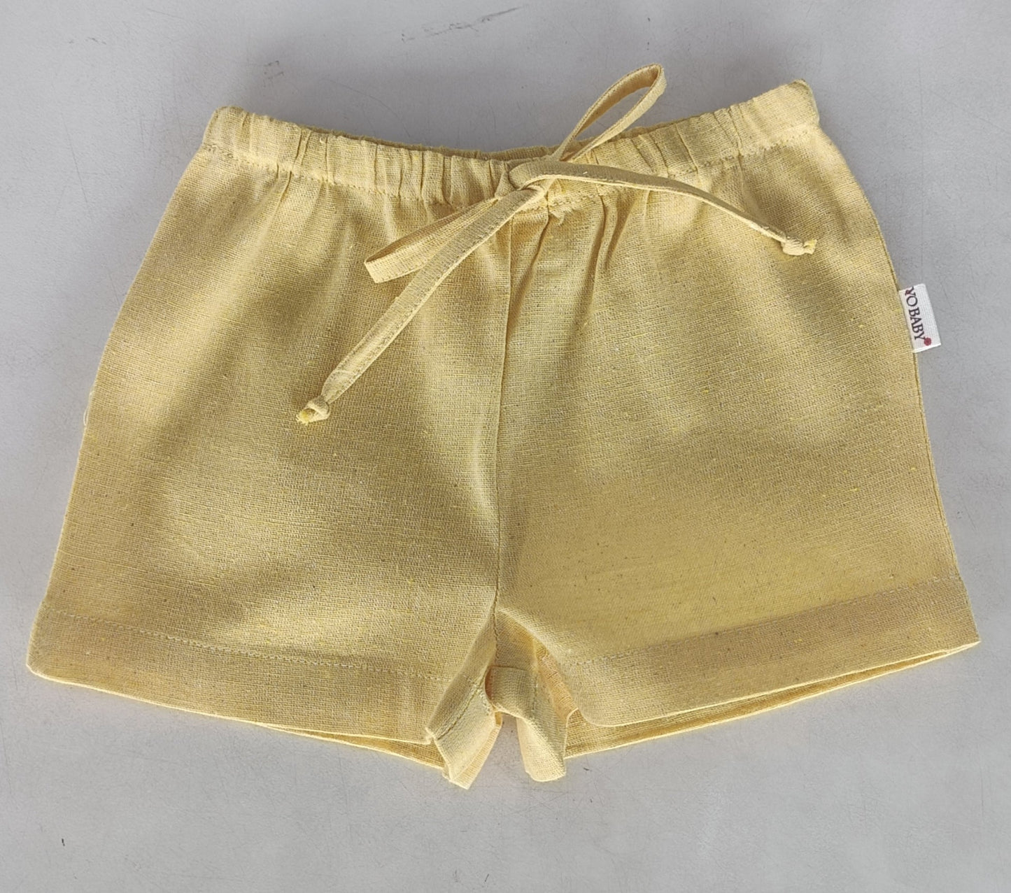 Yellow Color Chambray Shorts