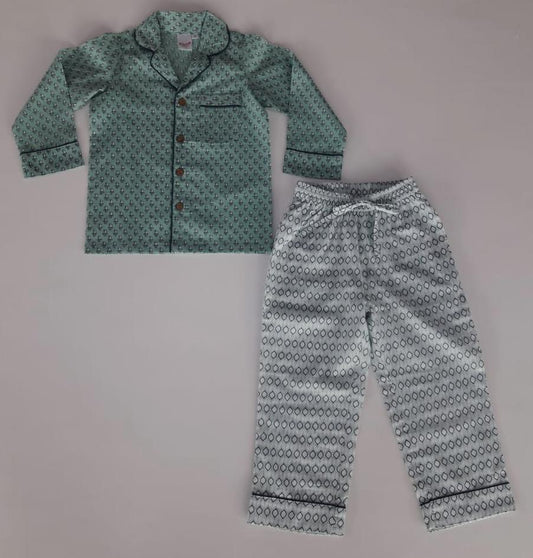 Unisex Printed Teal 2 pc Set