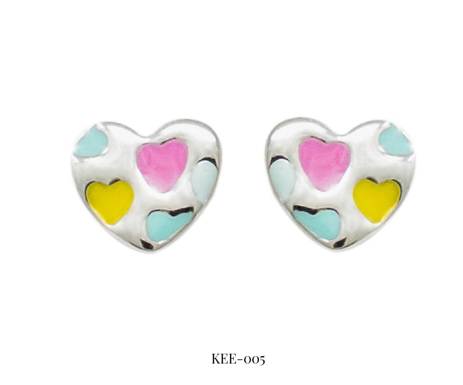 Multi-Colour Heart Earrings