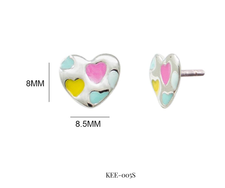 Multi-Colour Heart Earrings