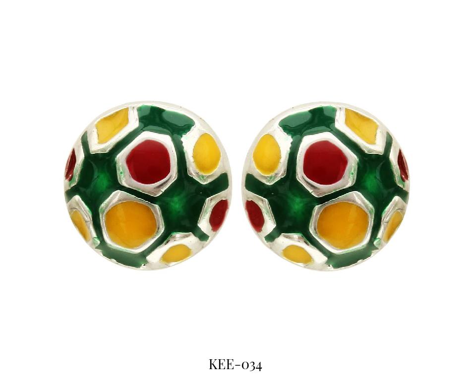 Multi-Colour Soccer Ball Earrings