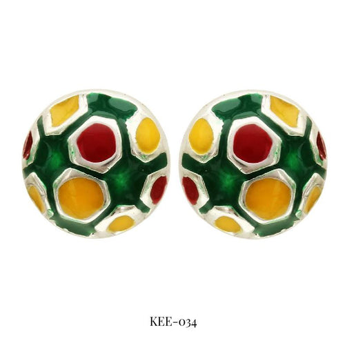Multi-Colour Soccer Ball Earrings