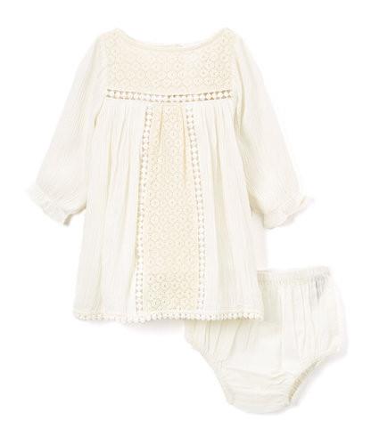 Off White Lace Detail Infant Dress