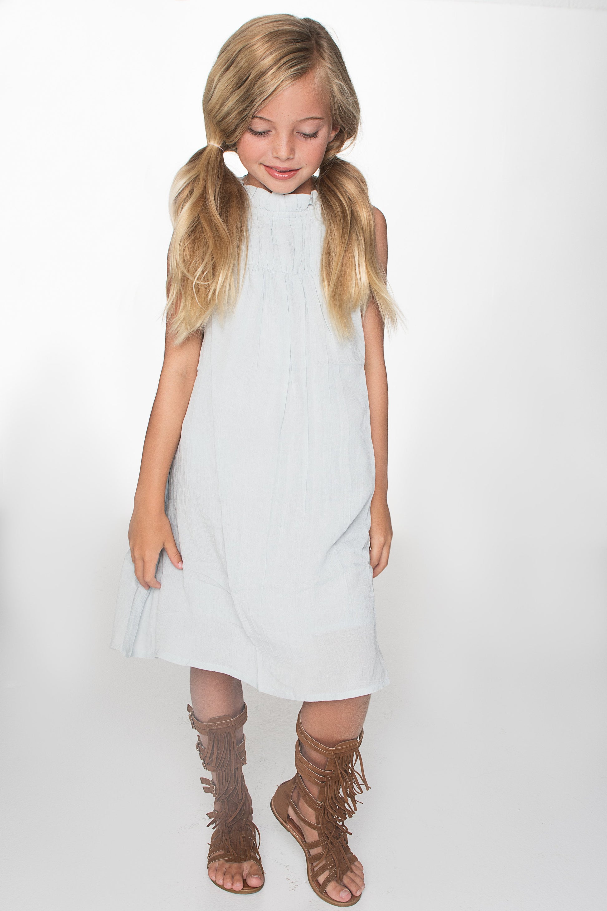 Light Blue Ruched Detail Shift Dress Light Blue Ruched Detail Shift Dress