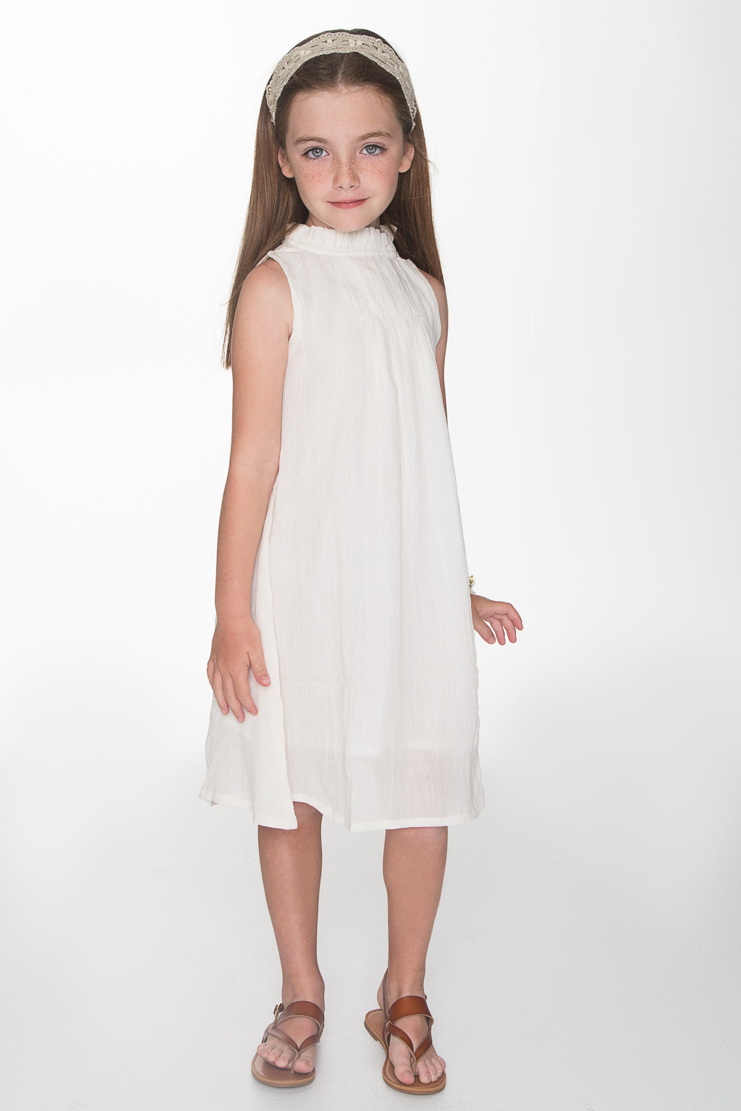 Off White Ruched Detail Shift Dress