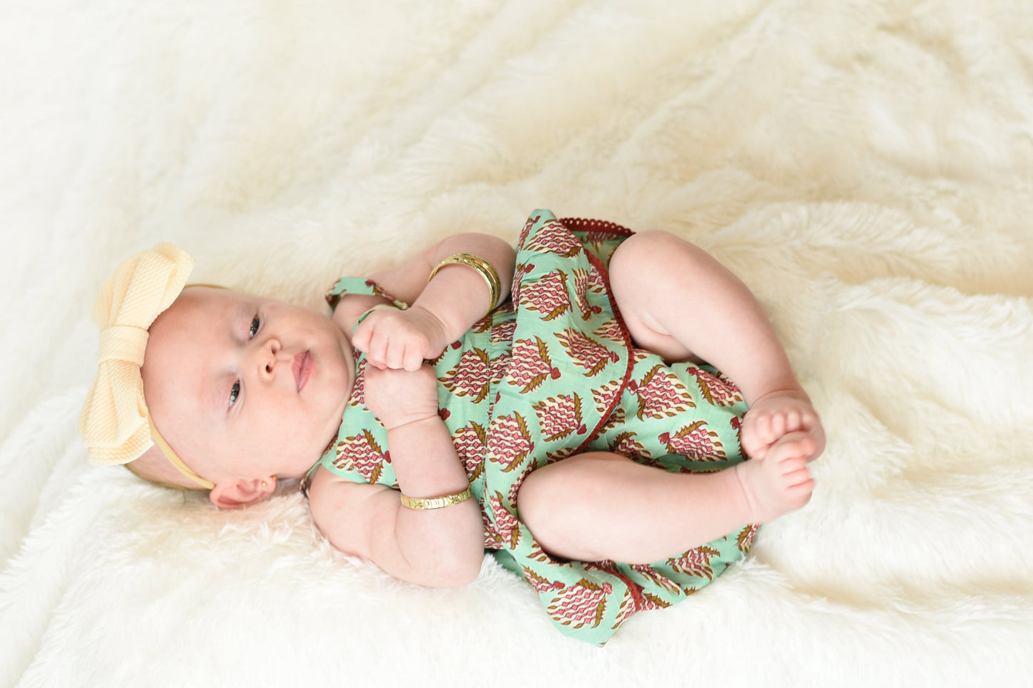 Floral & Lace Dress & Diaper Cover Set