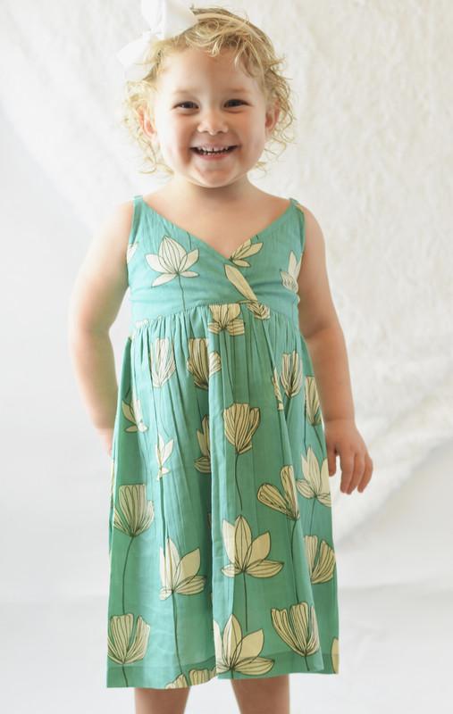 Floral Turquoise Spaghetti-Dress