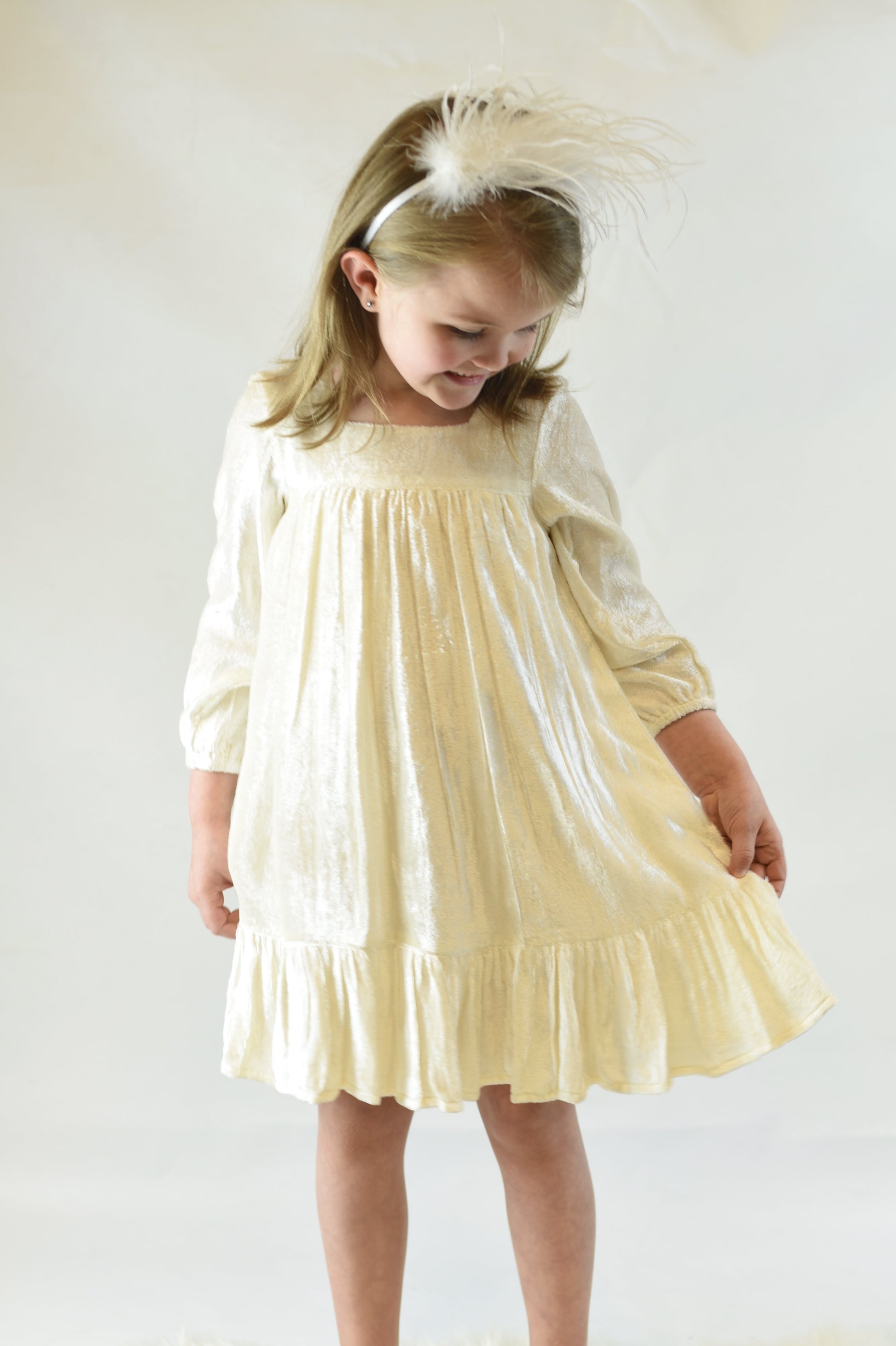 Ivory Velvet Shimmer Dress Festive Girls Dress | Infant to Tween 0-1 Yo Baby Online Ivory Velvet Shimmer Dress Festive Girls Dress | Infant to Tween 0-1 Yo Baby Online