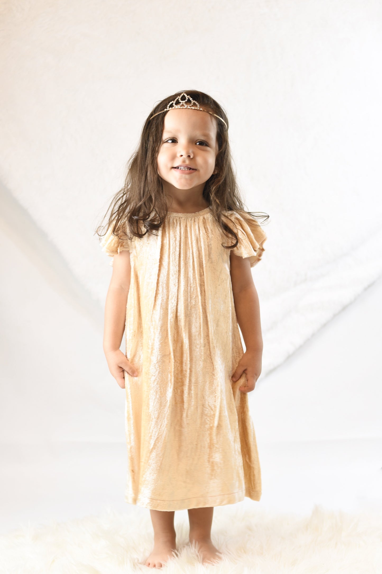 Blush Velvet Maxi Princess Dress