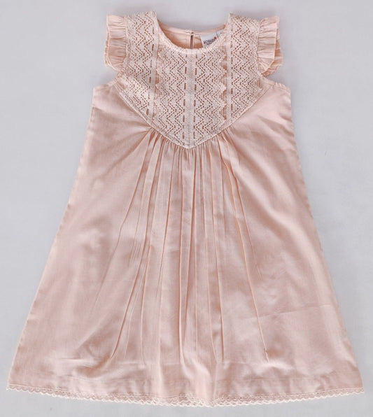 Blush Flutter Sleeves Dress