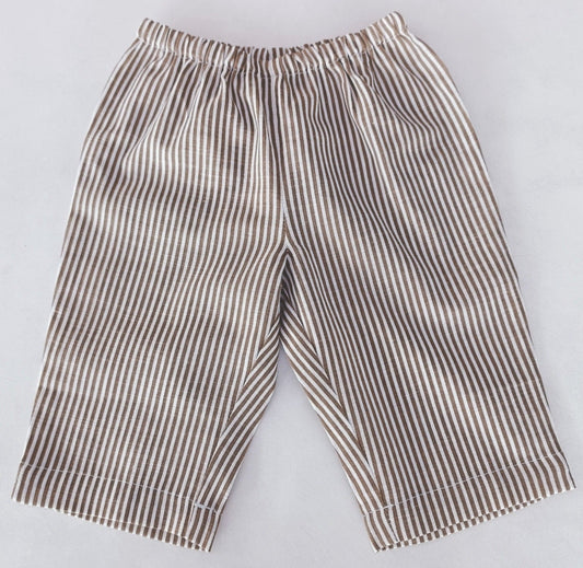Unisex Brown Stripes Print Pant