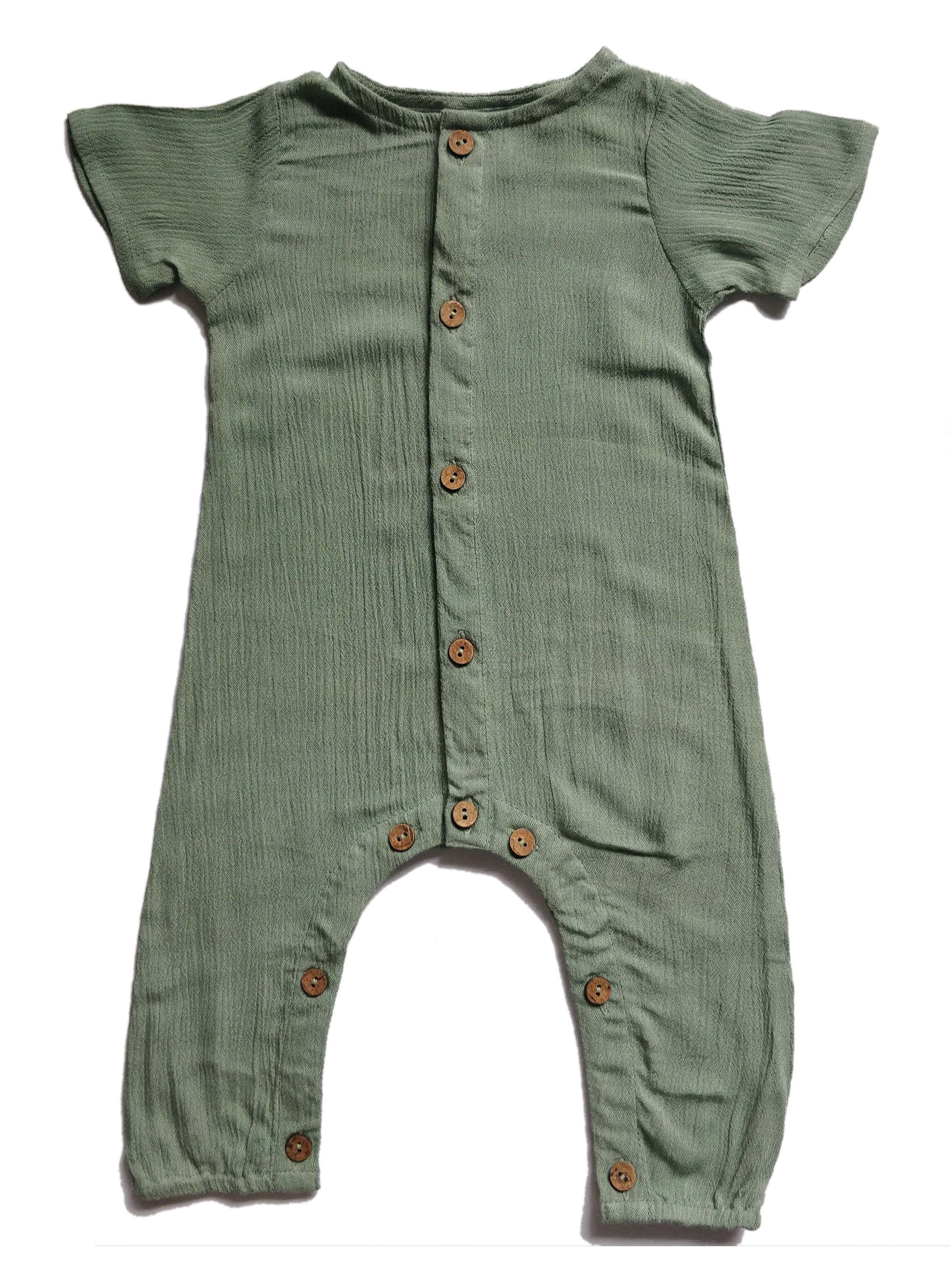 Boys Infant Half Sleeves Romper - Sage