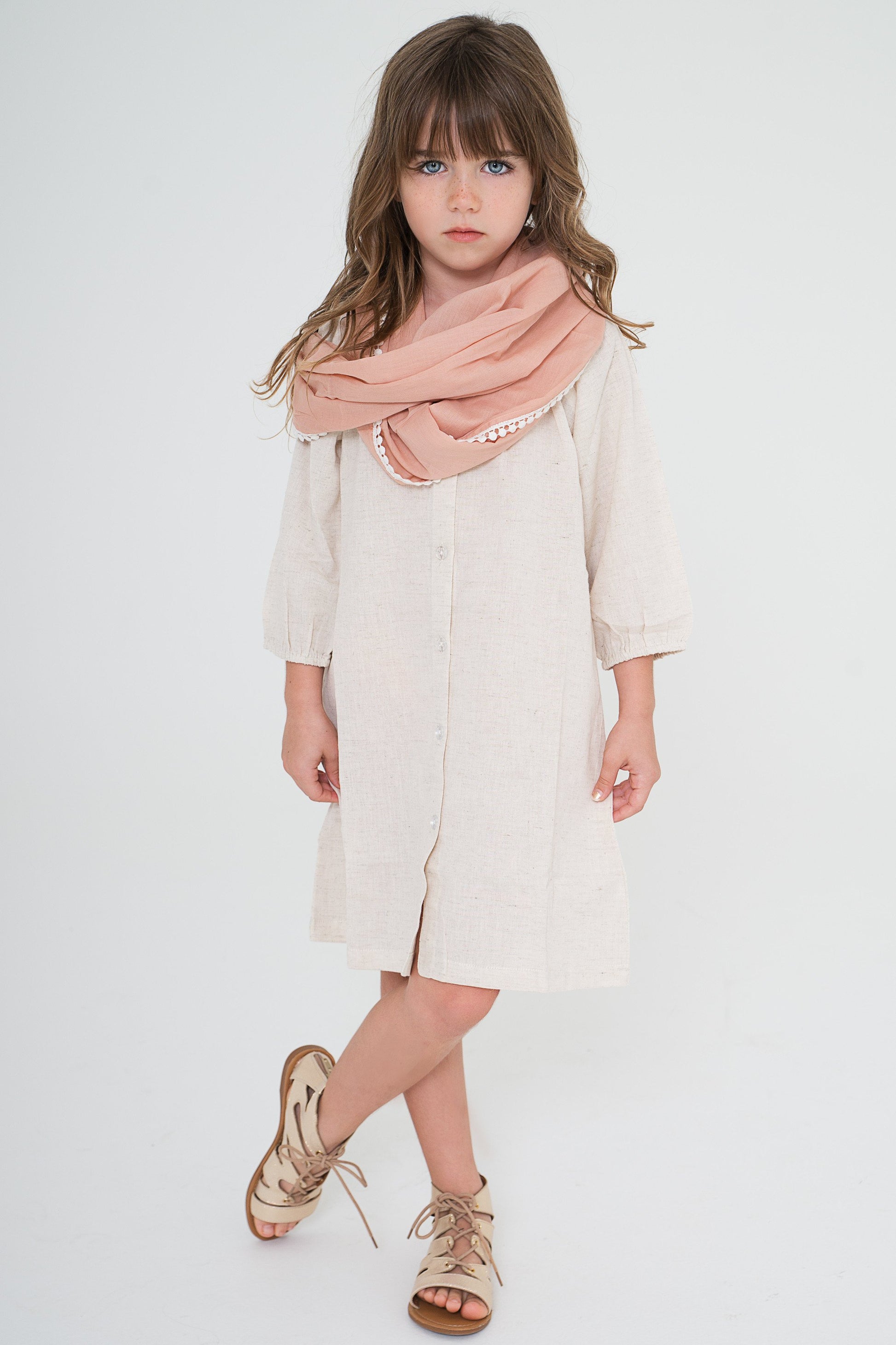 infinity cotton dress Yellow Cotton Poplin V-Neck Infinity Midi Dress 40" / Tall (5'7" and above)