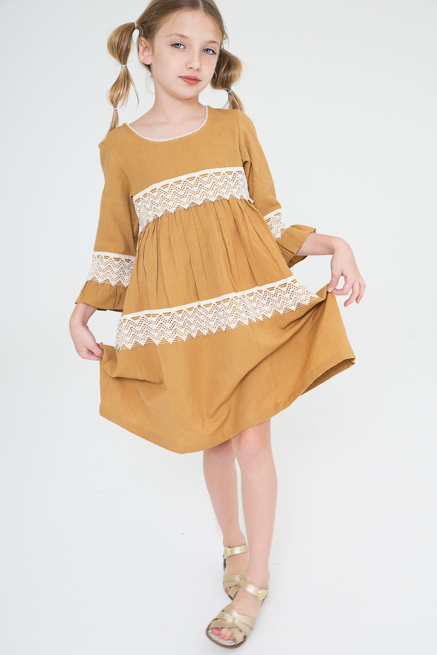 Mustard Lace Detail Dress