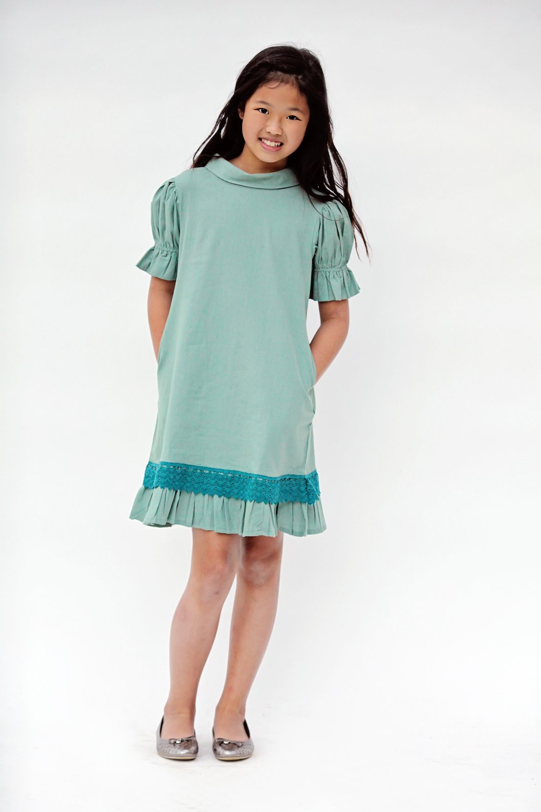 Teal on Teal Lace Detail Dress