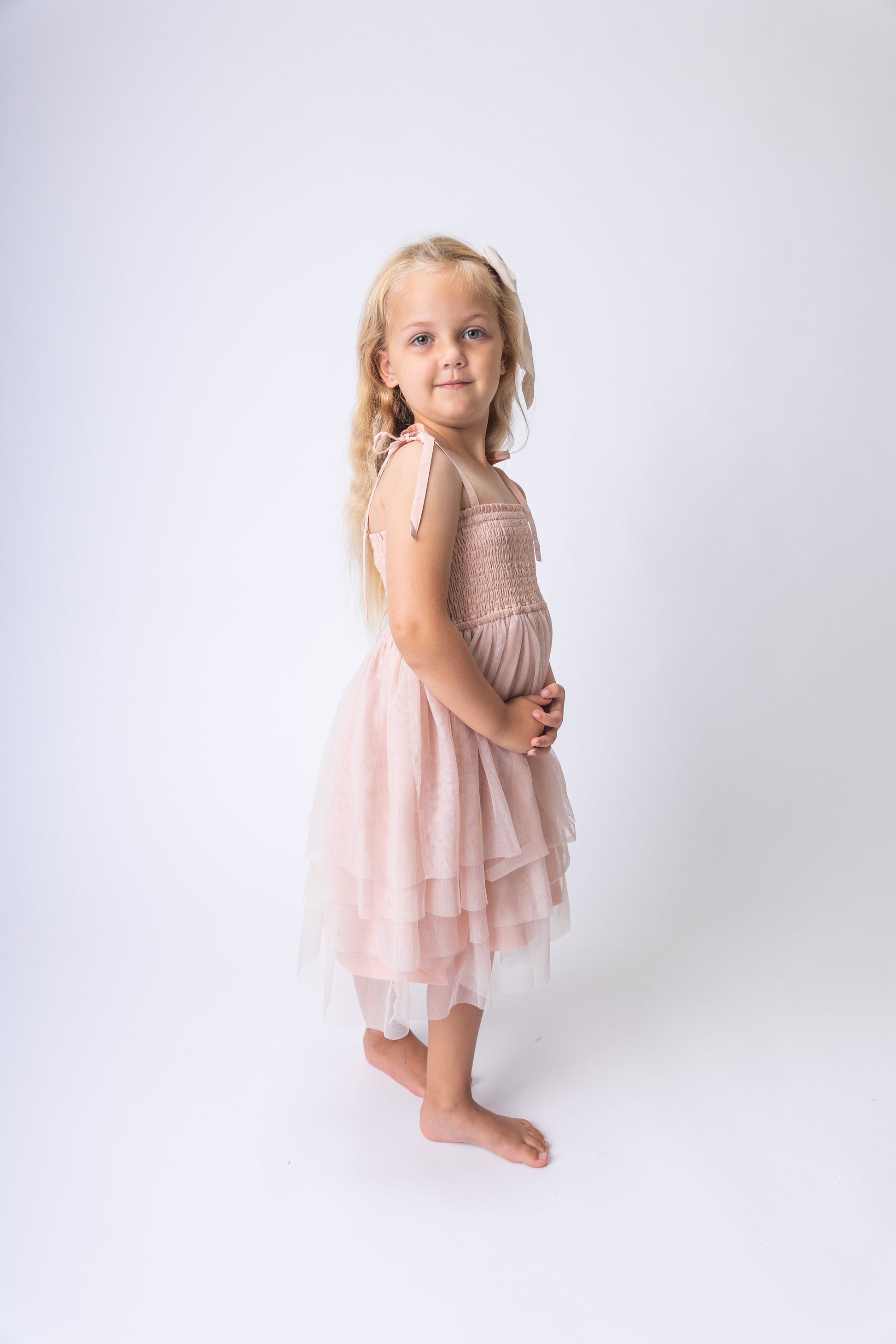 Light Pink Tulle Ruffle Dress Cotton Girls Dress | Infant to Tween 0-13 Years Light Pink Tulle Ruffle Dress Cotton Girls Dress | Infant to Tween 0-13 Years