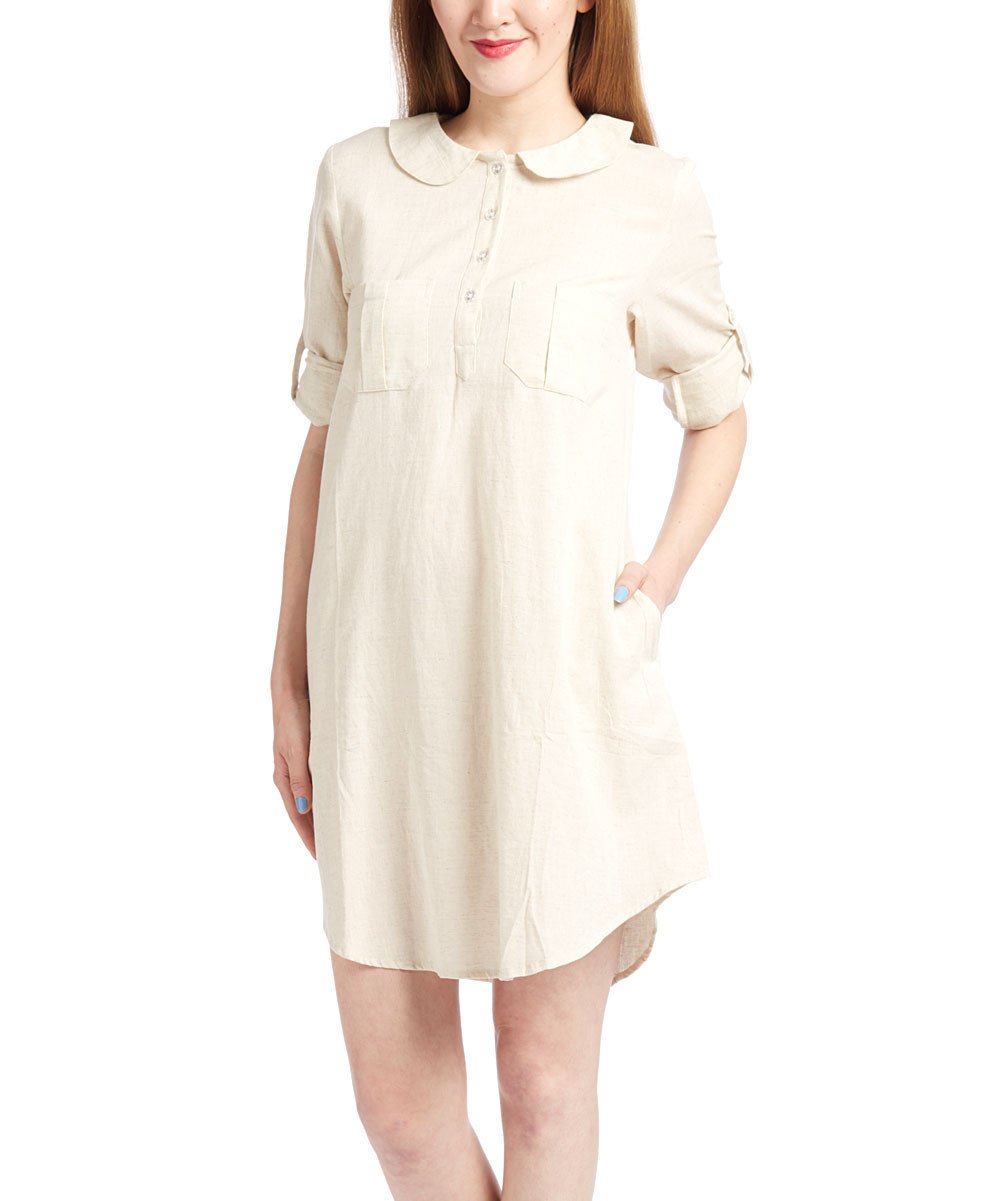 Off-white Shirt Dress