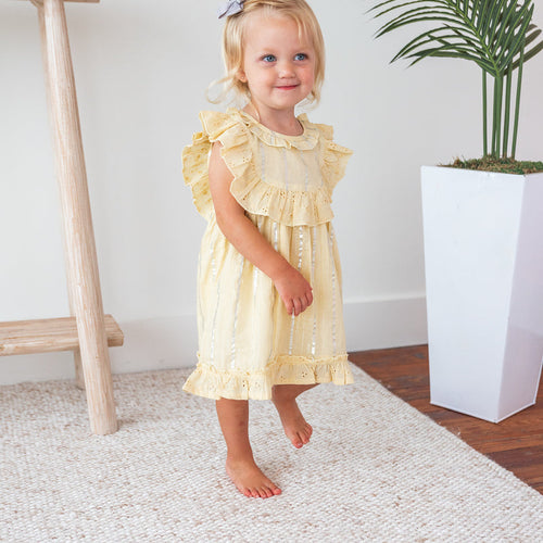 yellow baby dress Royal Arches Dress Butter Yellow — Handcrafted Cotton Girls Dress