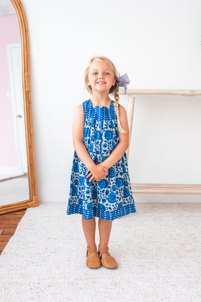 Indigo Floral Printed Dress