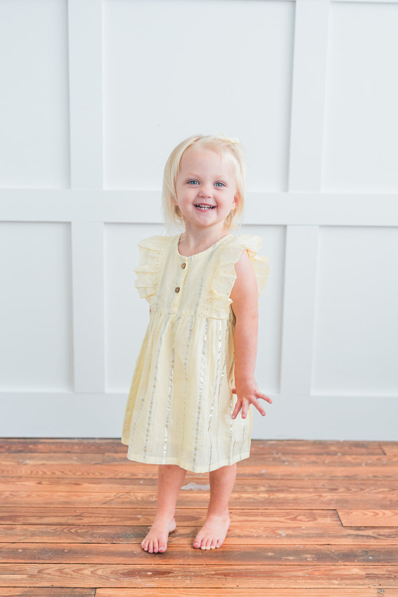 Yellow Lurex Ruffle Dress and Bloomers