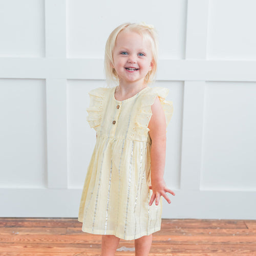 Yellow Lurex Ruffle Dress and Bloomers