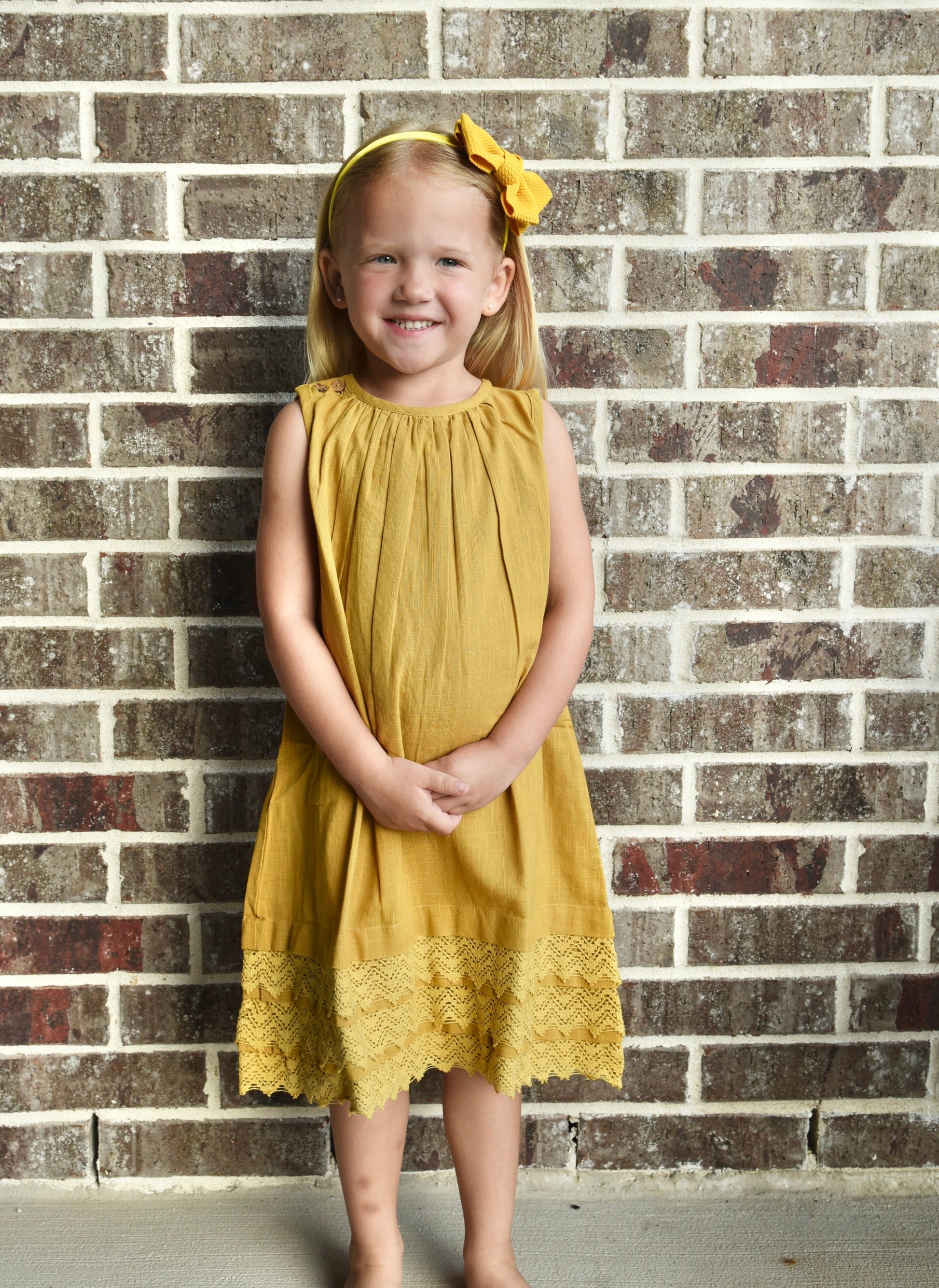 Mustard Lace Detail Shift Dress Mustard Lace Detail Shift Dress