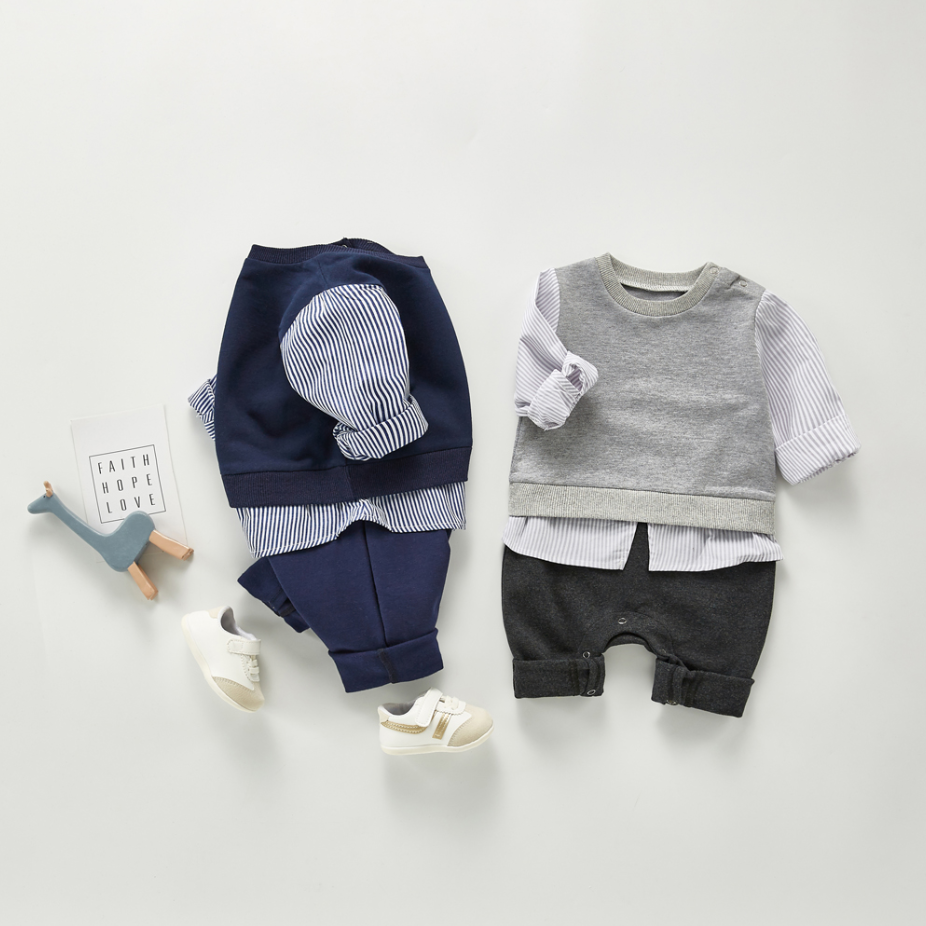 Boys Infant One-Piece Shirt & Pants Romper