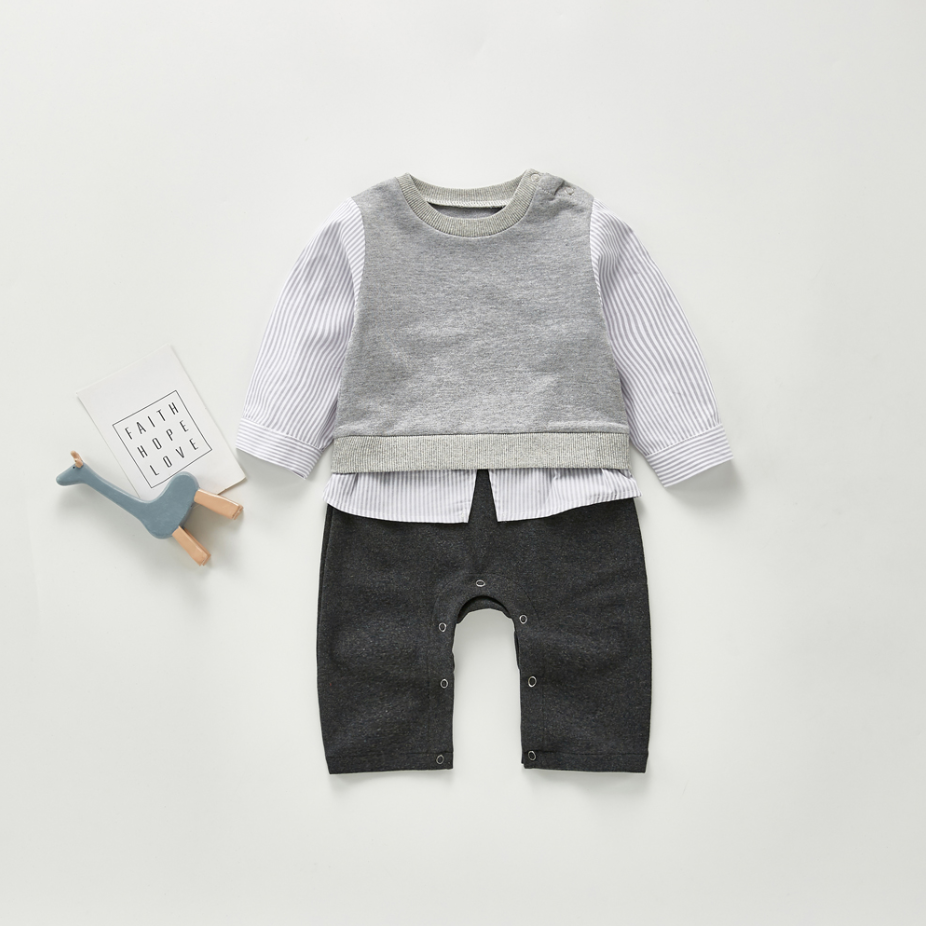 Boys Infant One-Piece Shirt & Pants Romper