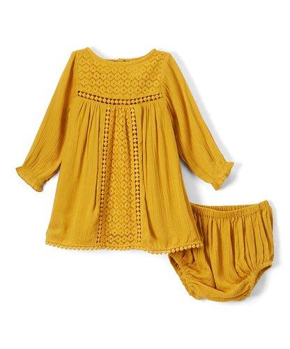 Mustard Lace Infant Dress