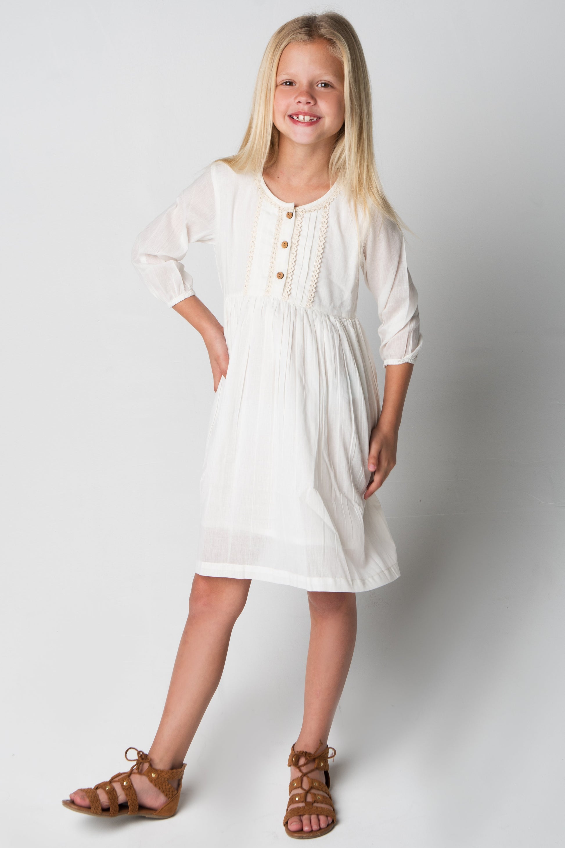 White Lace Detail Dress