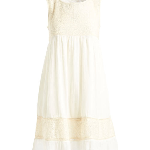 Off-White Lace Empire-Waist Dress