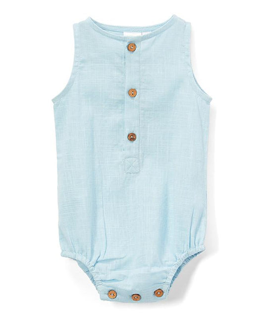 Infant Sleeveless Romper - Sky Blue