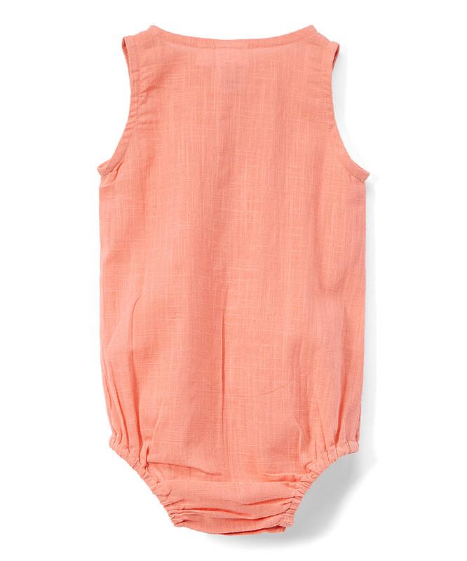 Coral Infant Sleeveless Romper - Unisex