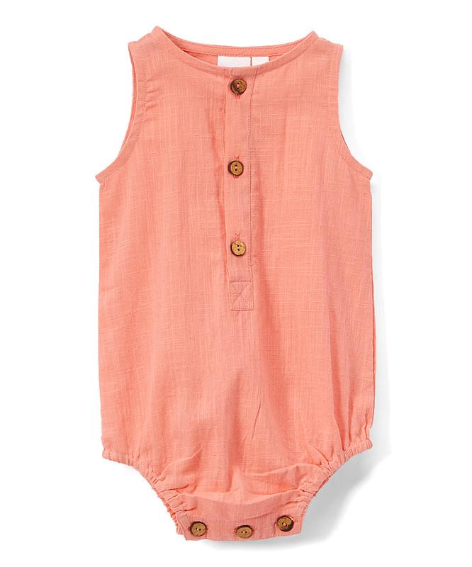 Coral Infant Sleeveless Romper - Unisex