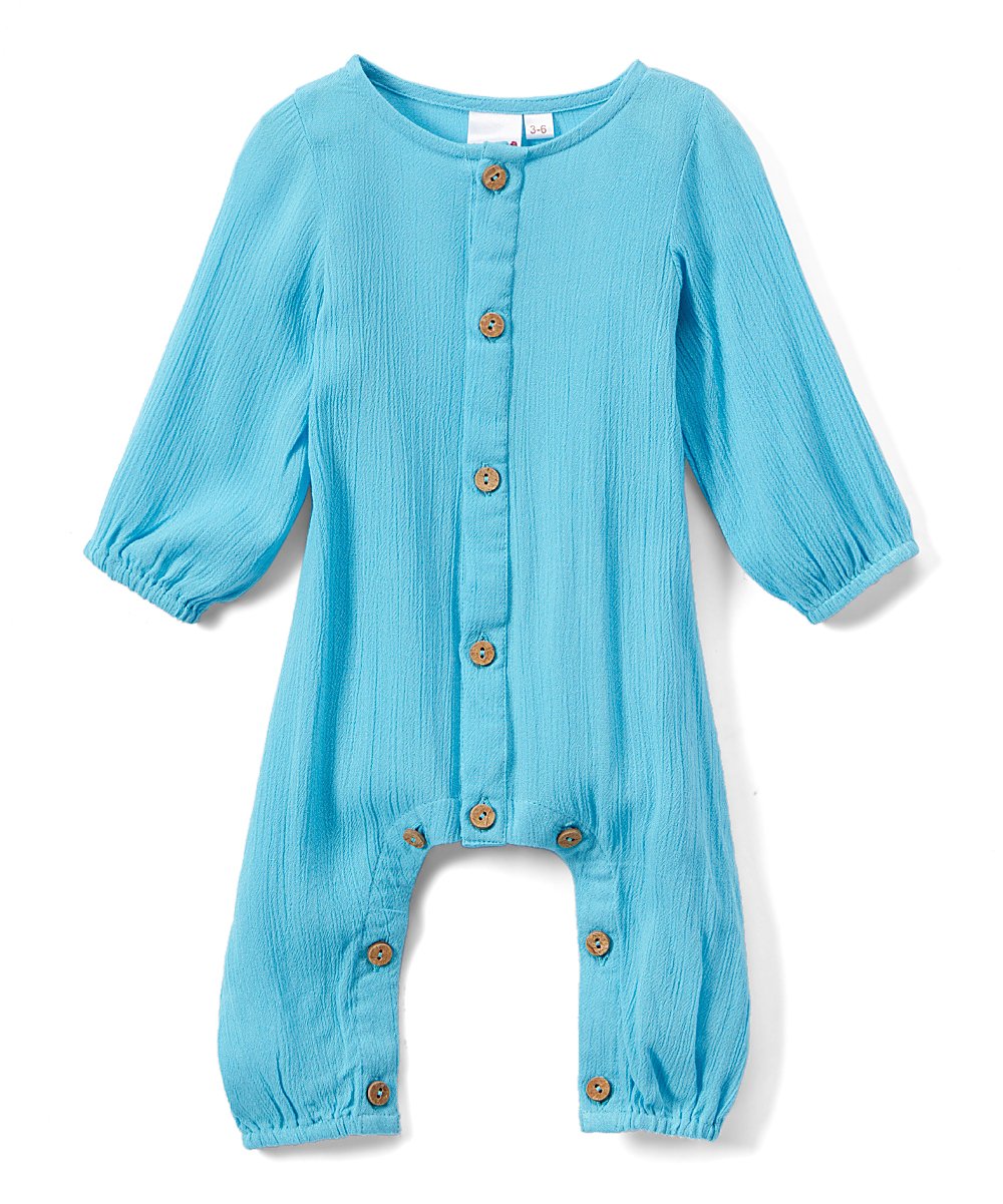 Boys Infant Full Sleeves Romper - Turquoise