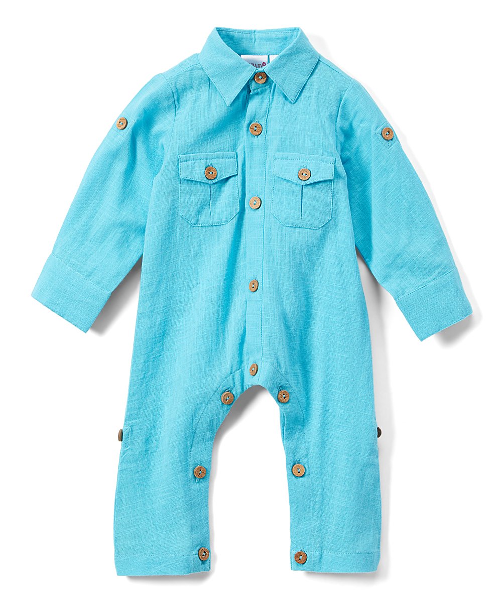 Boys Infant Full Sleeves Romper - Turquoise