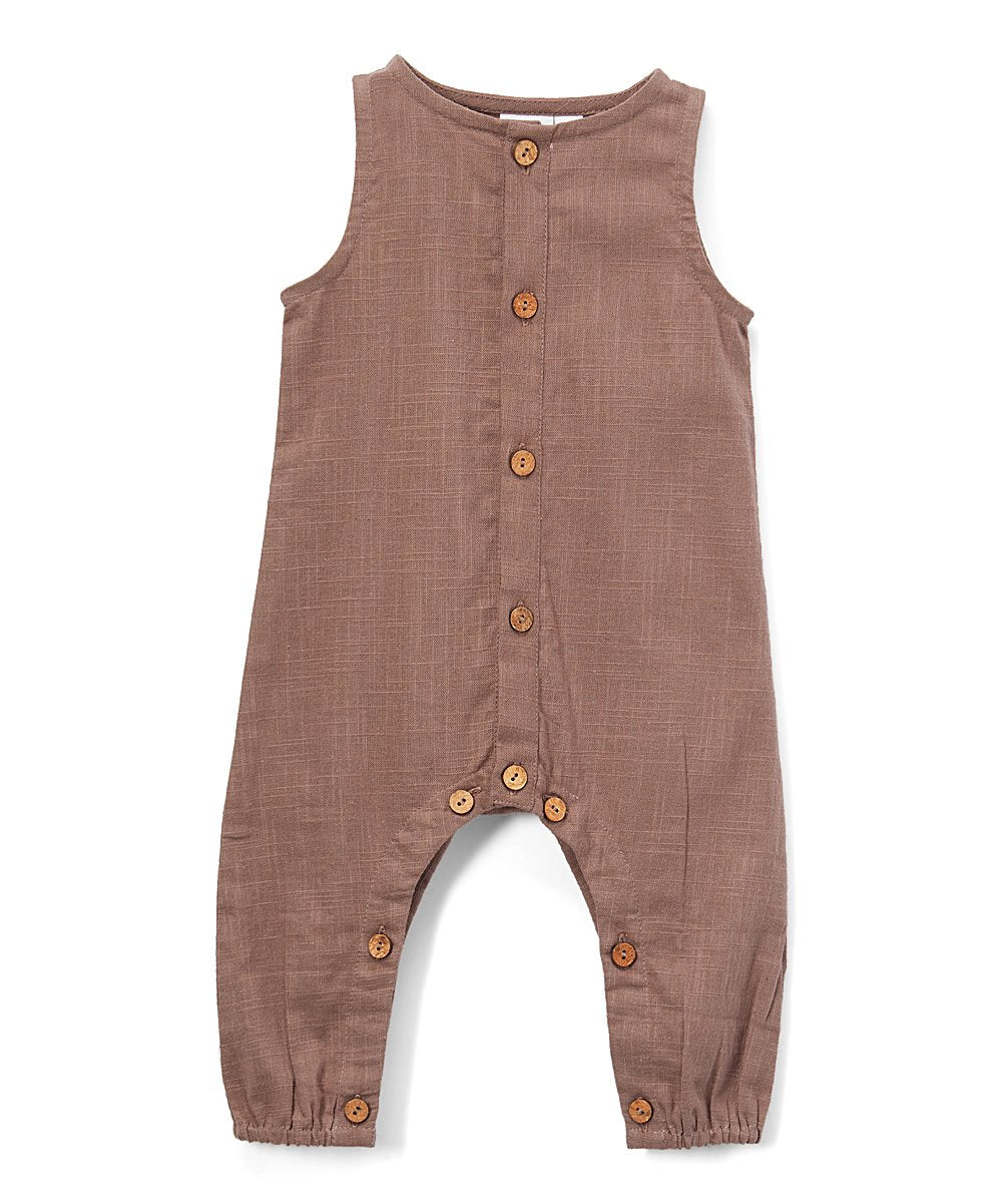 Boys Infant Sleeveless Romper - Chocolate