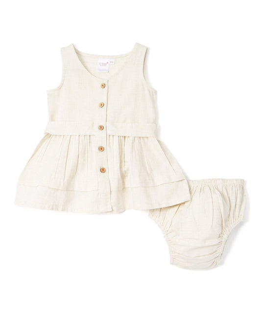 Off White Infant Shirt Dress